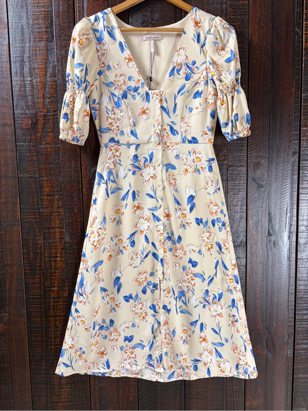 BCBGeneration Cottage Floral Midi Dress Size 0